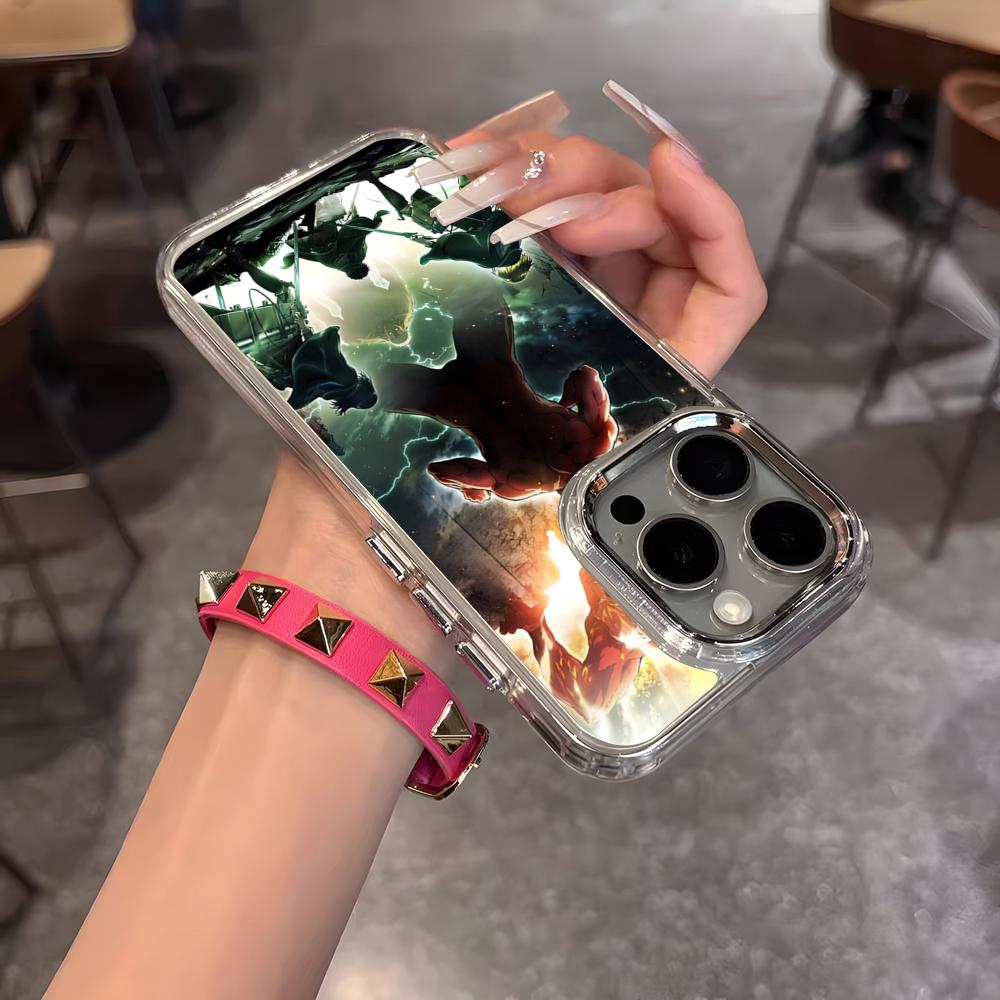 Чехол для телефона A-ATTACK ON T-TITAN Для IPhone 17 Air 16 15 14 13 12 11 Pro Pro Max Plus Прозрачный Мягкий Чехол