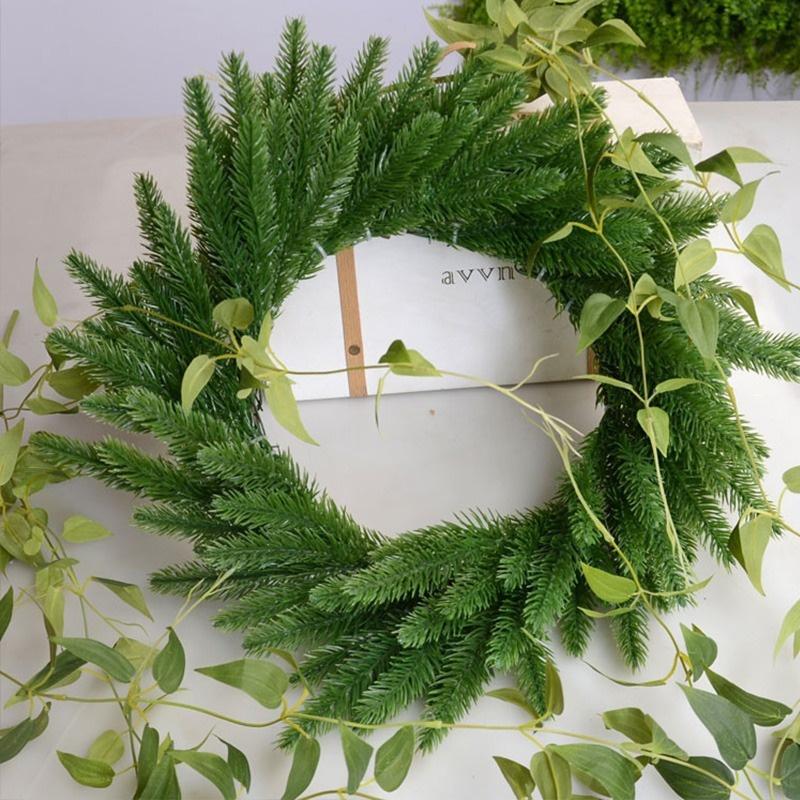 10pcs Artificial Plants Pine Branches Christmas Tree Accessories DIY New Year Party Decorations Xmas Ornaments KTY