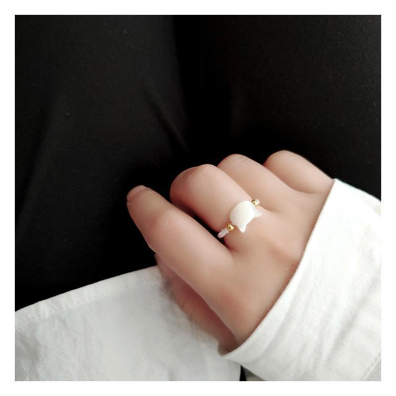 Модное кошачье кольцо-ракушка с кристаллами для женщин - Уникальный дизайн