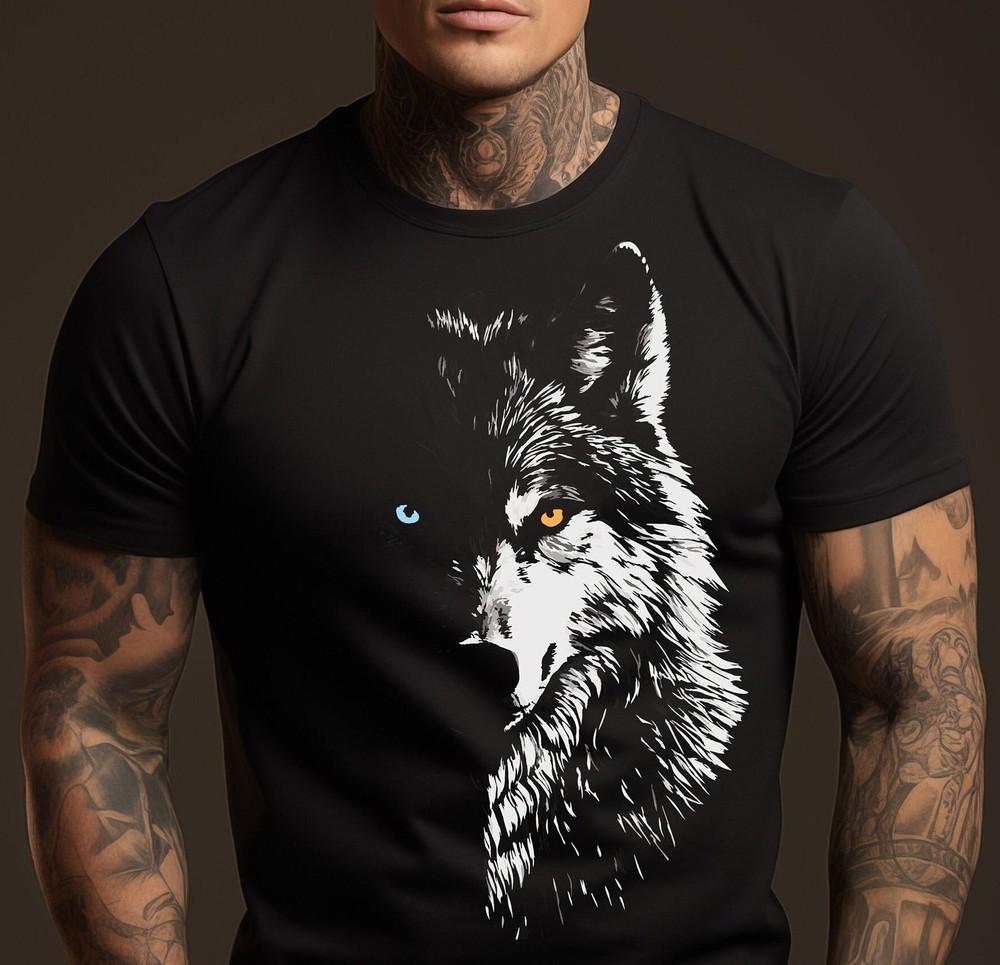 Mens Wolf Head Fashion Print  Fashion Gift For Boyfriend , Gift For Husband, 3D