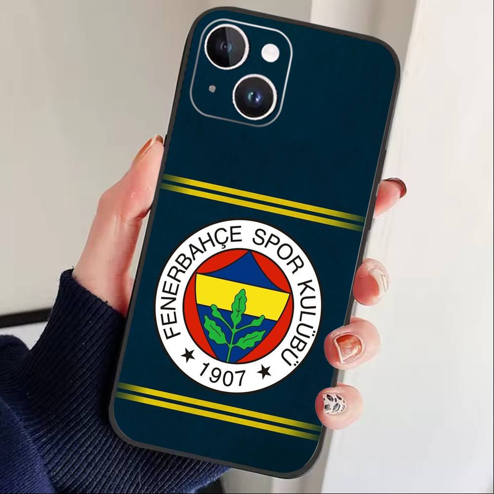 Крутой чехол для телефона с узором L-Турция Фенербахче для iPhone 16,15,14,13,12,17,Pro Max,Plus Силиконовый Черный Чехол