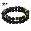 Comfortable Wear Jewelry Natural Obsidian Stone Bracelet for Men, 8mm Rock Beaded Casual Daily Wrist Stretch Bracelet, Stackable Elastic Wristband