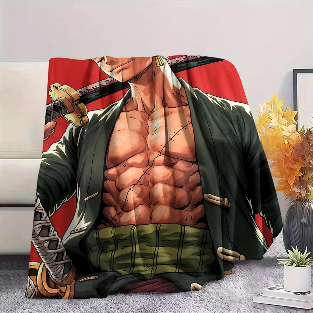 Фланелевое одеяло с принтом персонажей One Piece, Высококачественное, Удобное для всех сезонов, Декор для дома, Тепло и уют, Идеально для рождественских подарков