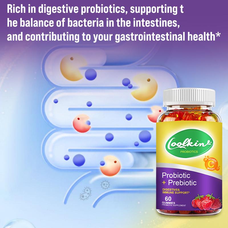 Coolkin - Probiotics + Prebiotic Gummies - For Chest and Immune System Health