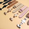 Кожаный ремешок с бабочкой для Google Pixel Watch Band Pixel Watch Ремешки для часов Браслет С адаптером (Серебристый/Черный/Розовое золото)