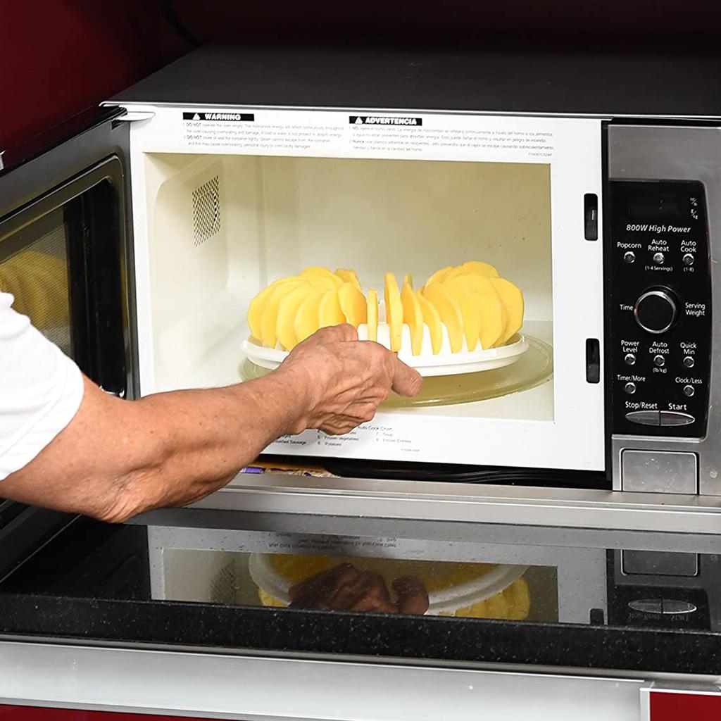 Microwave Crisp Maker Baking Kitchen Chip Oven Potato Tray Tool