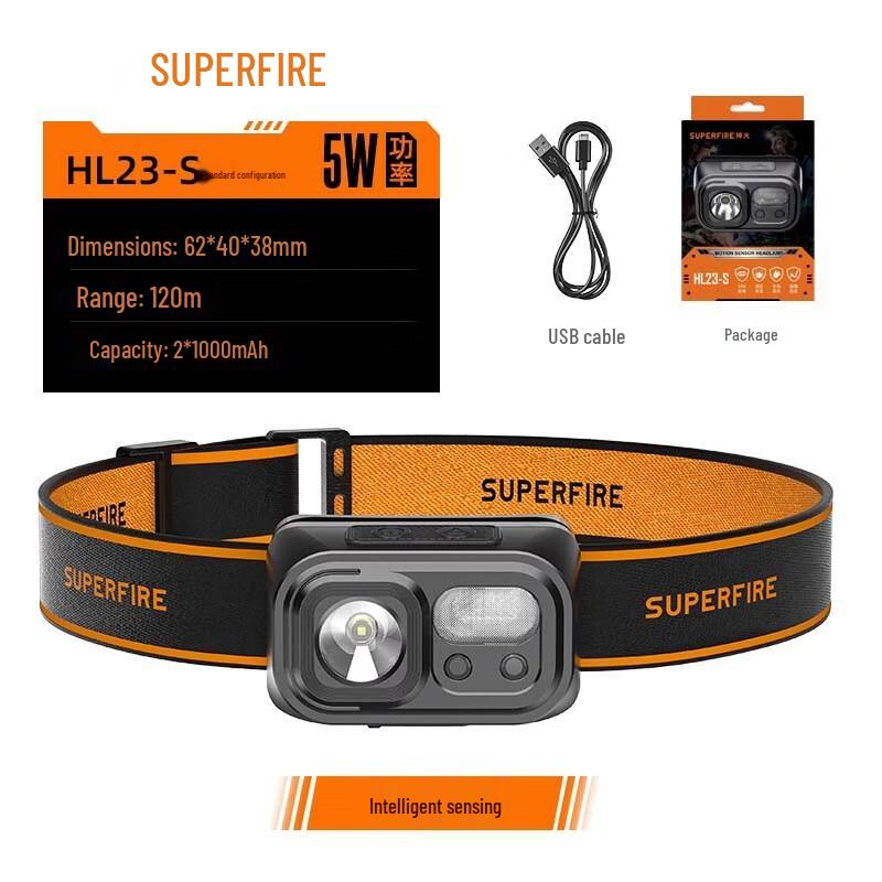 SupFire Светодиодный налобный фонарь HL23-S с USB-зарядкой