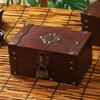 Antique Wooden Desktop Organizer Boxes With Lock For Home Gifts Decorations