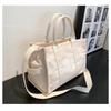 Retro Canvas Laptop Shoulder Crossbody Tote Bag Women Handbag Letter Print 28*33*10cm Multiple Colors