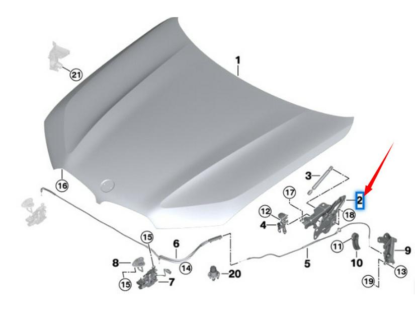 BMW X5 G05 Hood Hinge (41009477741 & 41009477742)