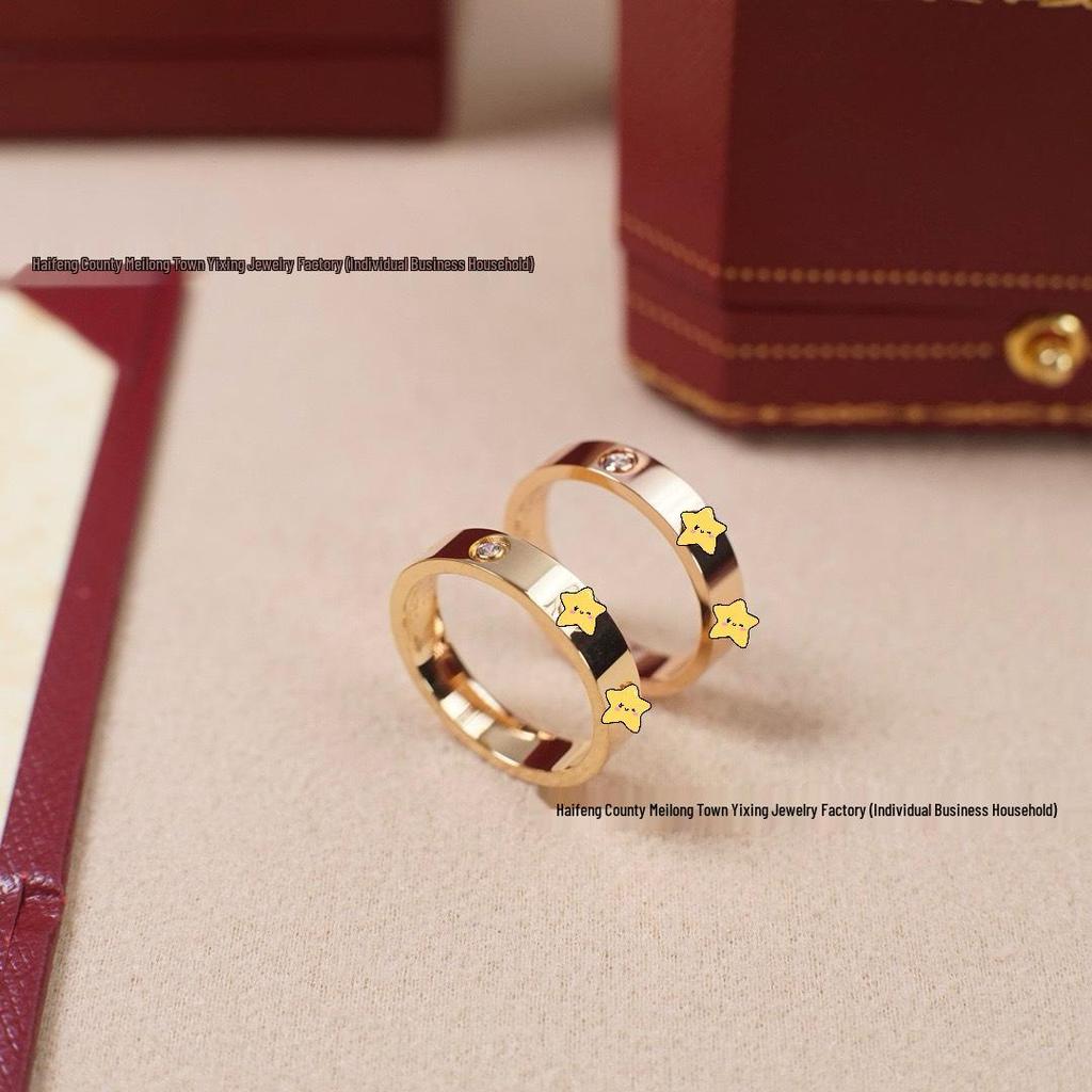 Высококлассные парные кольца Cartier LOVE из титановой стали: Классический стиль интернет-знаменитости для мужчин и женщин, не выцветающий