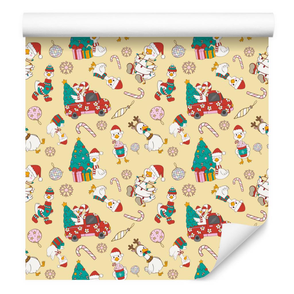 Christmas Cream and Beige Wallpaper for Living Room and Bedroom 50x1000