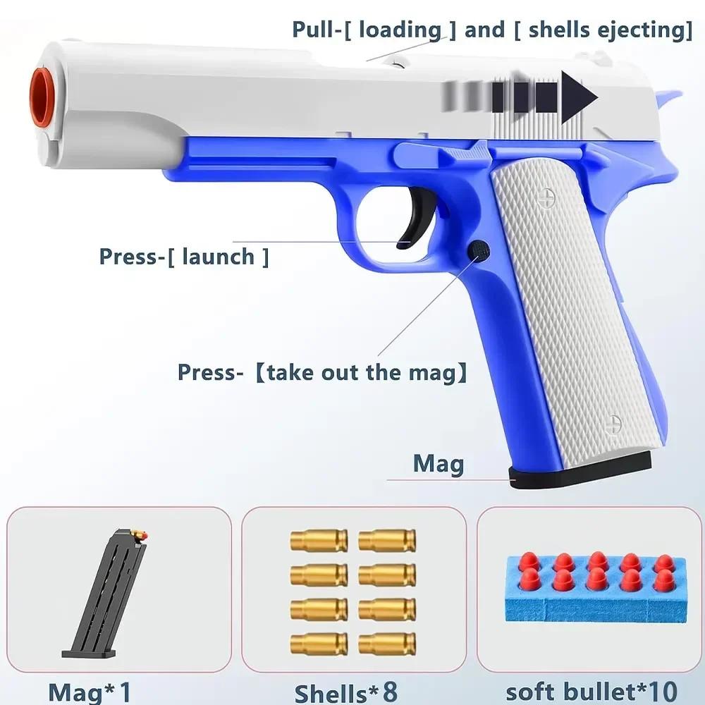Toy Guns Ball Blaster With Soft Bullets Toys Foam Blaster Shooting Games Education Toy Model For 678914+ Kids