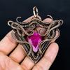 Рубиновый кулон Ювелирные изделия из драгоценных камней, Кулон ручной работы, обернутый медной проволокой 999 пробы, Ювелирные изделия новейшего дизайна