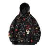 Mens Oversized Hooded Sweatshirt With Graphic Print Cotton Pullover Fall Casual Wear