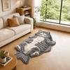 Anti-fouling Home Decor Carpet Easy to Clean Cartoon Cat Carpet Fish-Shaped Area Rug  Bedrooms