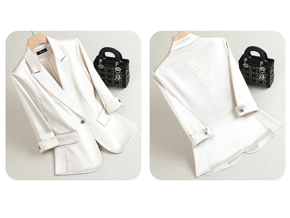 Женский костюм-двойка (блейзер и платье) из ацетатного сатина, для миниатюрных, - Коллекция Весна 2026