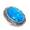 Blue Triplet Opal Handmade 925 Sterling Silver Jewelry Ring Size 8 B2d37
