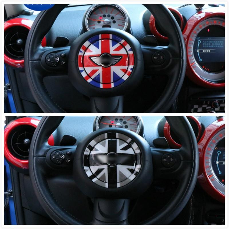 Значок-наклейка на руль Mini Cooper с дизайном Union Jack и клетчатым узором