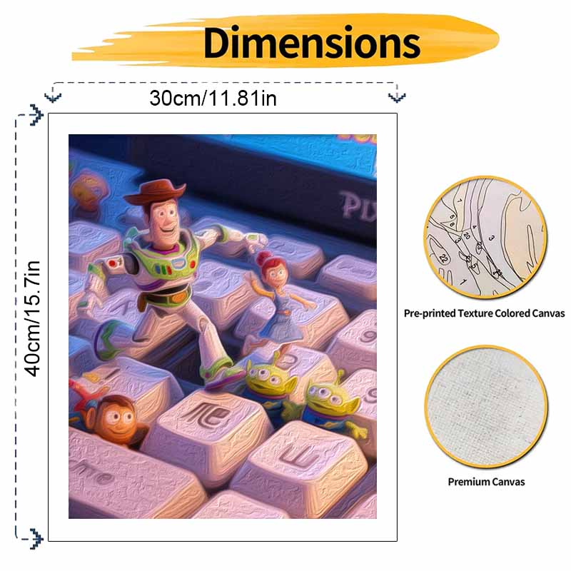 Disney Цифровой набор для рисования маслом Игрушечная история Базз Лайтер Инопланетяне Ручная раскраска Раскрашивание Домашний декор