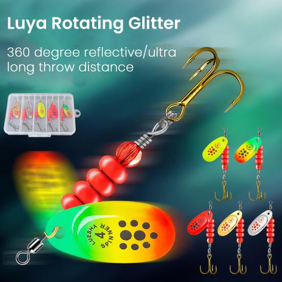 5 шт. Металлические вращающиеся блесны для рыбалки с тройным крючком, мини-размер, портативные воблеры, джиг-ложки, рыболовные аксессуары