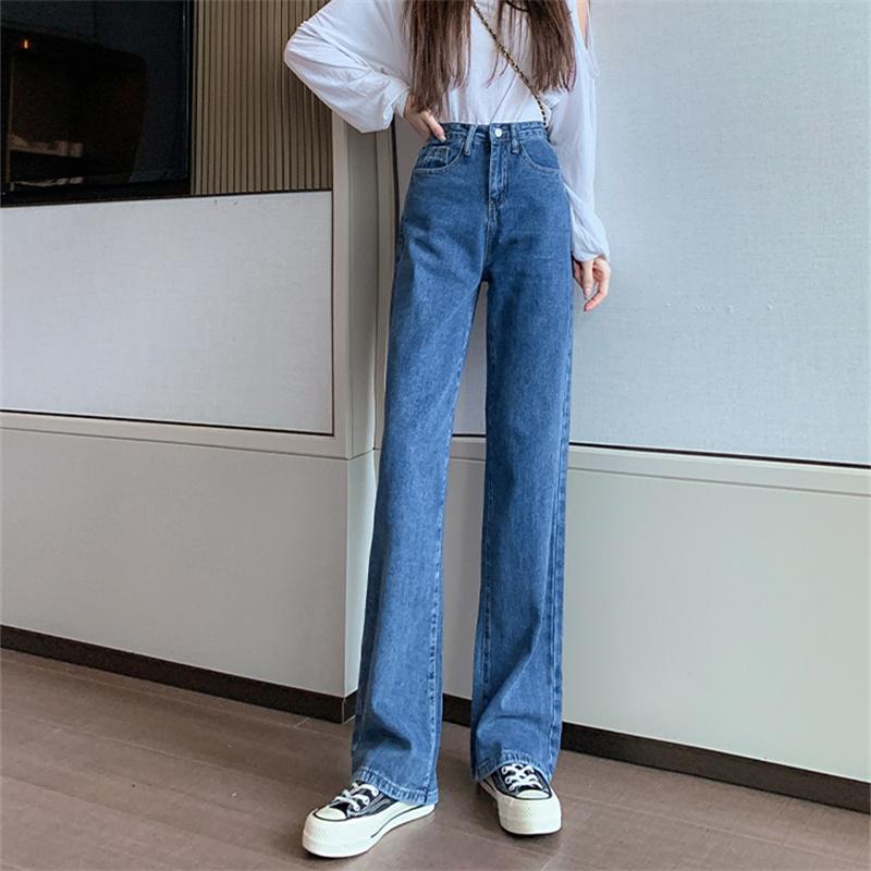 2022 Fashion Casual High Street Clothes Wide Leg Pant Women Jeans Autumn Winter High Waist Slouchy Straight Leg Denim Trouser