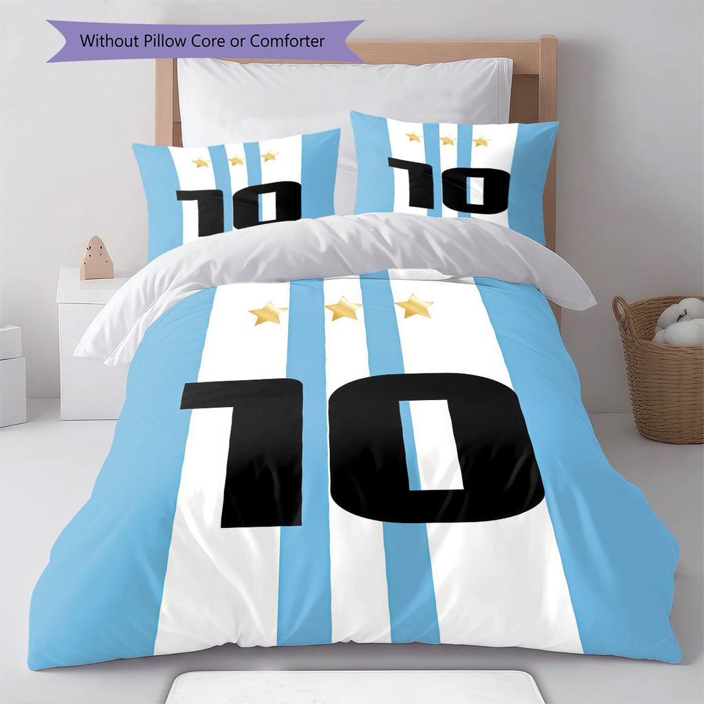 Lionel Messi Pattern Bedding,Quilt Set Quilt Cover Pillowcase Home Birthday Gift(1 * duvet cover + 2 * pillowcase, without core)