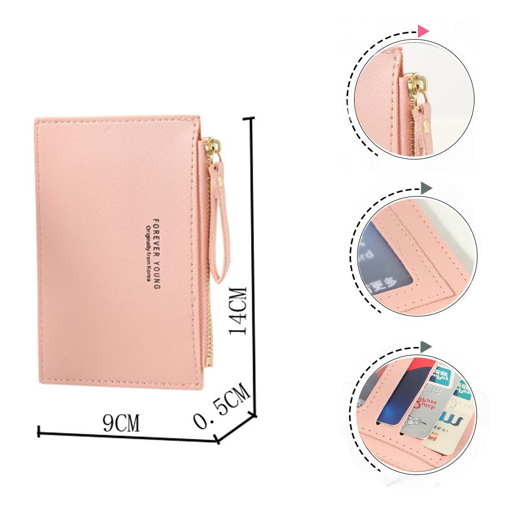 Подарок для девочек и дам, держатель для именных карт, чистый цвет, мини-бизнес-кошелек, короткий кошелек, держатель для кредитных карт