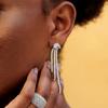 Luxury Sparking 5A Cubic Zirconia CZ Tennis Chain Tassel Dangle Drop Earring Fashion Women Jewelry