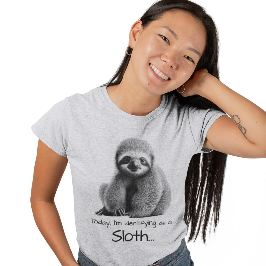 Today I'm Identifying as a Sloth Printed Adults and Kids T-Shirt Birthday Gift