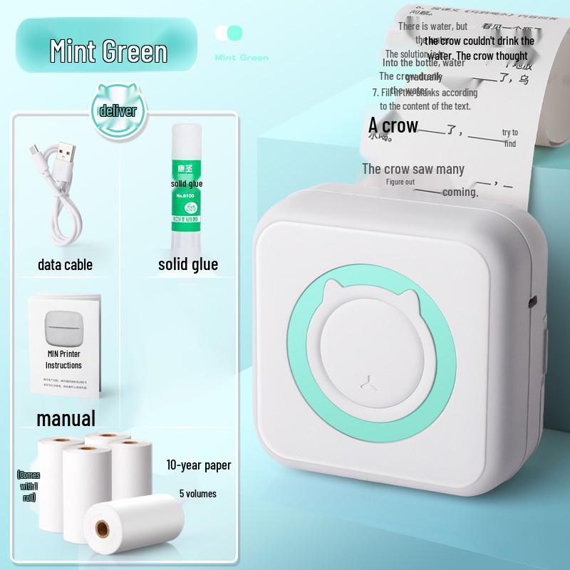 Ультра-четкий мини-портативный студенческий принтер: Умный термо-органайзер без чернил