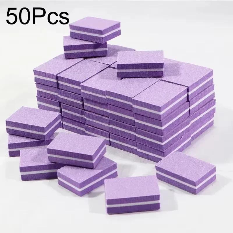 10-100PCS Double-sided Mini Nail File Blocks Colorful Sponge Nail Polish Sanding Buffer Strips Polishing Manicure Nail Art Tools