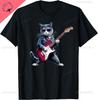 Cat Playing Guitar Rock Star Rock and Roll for Men Women  T-Shirt Print Original Design Gifts T Shirts Camiseta Hombre