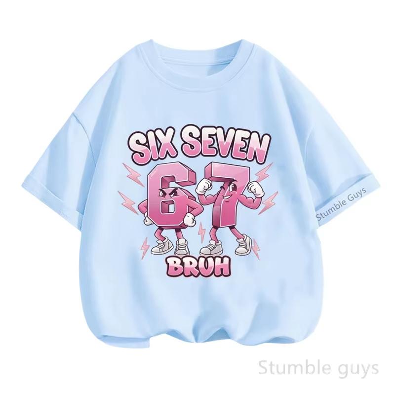 Kids 67 Themed Colorful Print TShirt Soft Cotton Fabric Breathable and Comfortable Ideal for Toddlers and Childrendf0217