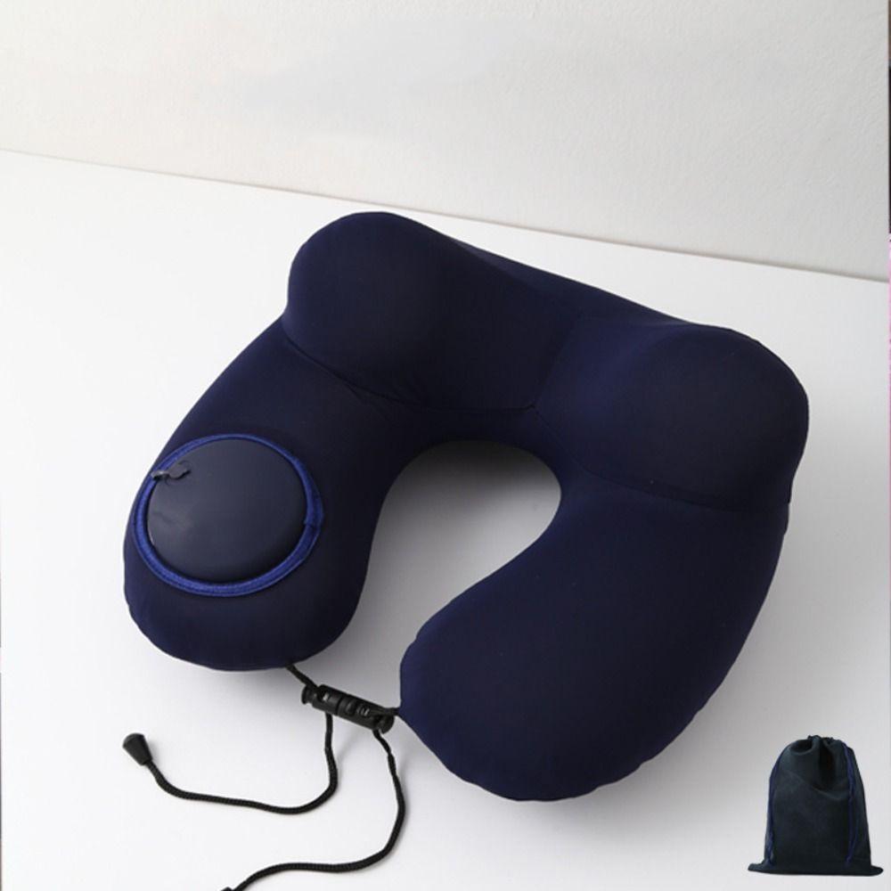 Inflatable U-Shaped Travel Pillow Soft Neckrest Pad Relaxation Neck Support Cushion Office/School
