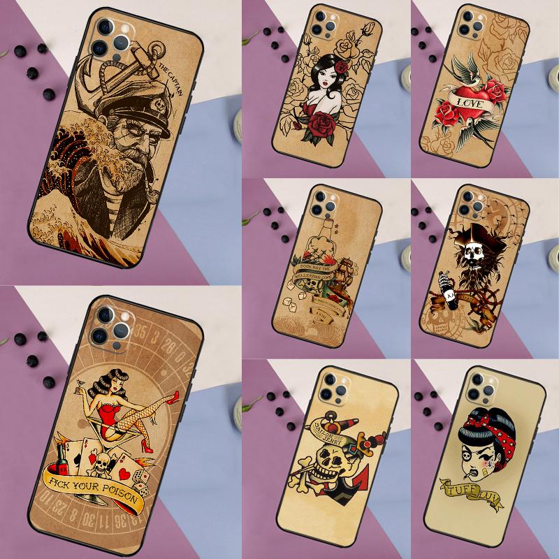 Sailor Retro Art Funda For OPPO Reno 11 12 13 14 Pro 11F 12F 13F 14F 7 8 Lite OPPO Find X9 X6 X5 X8 Pro Case