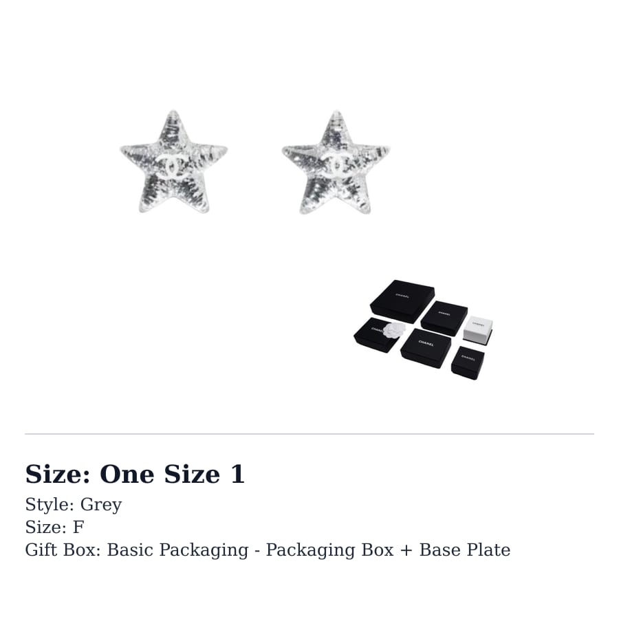 CHANEL Stud Earrings Women's Gray AB-25C-061