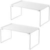 Yamazaki Tower Folding Stackable Shelves, Medium Size (Set of 2), Under-Sink Storage, White, 1367 X 2