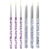 6 Pcs Nail Detail Brush Professional Paint Brush Nail Detail Brush Nail Set for DIY Nail Art Designs Purple Blue