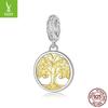 S925 Sterling Silver Plated 14K Gold Tree Of Life Pendant Accessories Niche Lucky Retro Bracelet Beaded