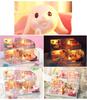 Moin Moin Scale Dollhouse Miniature DIY Kit English Manual Cat Paw Pink Modern House with LED Light Acrylic Case Figure 2108DH280 1/24 Two-Story