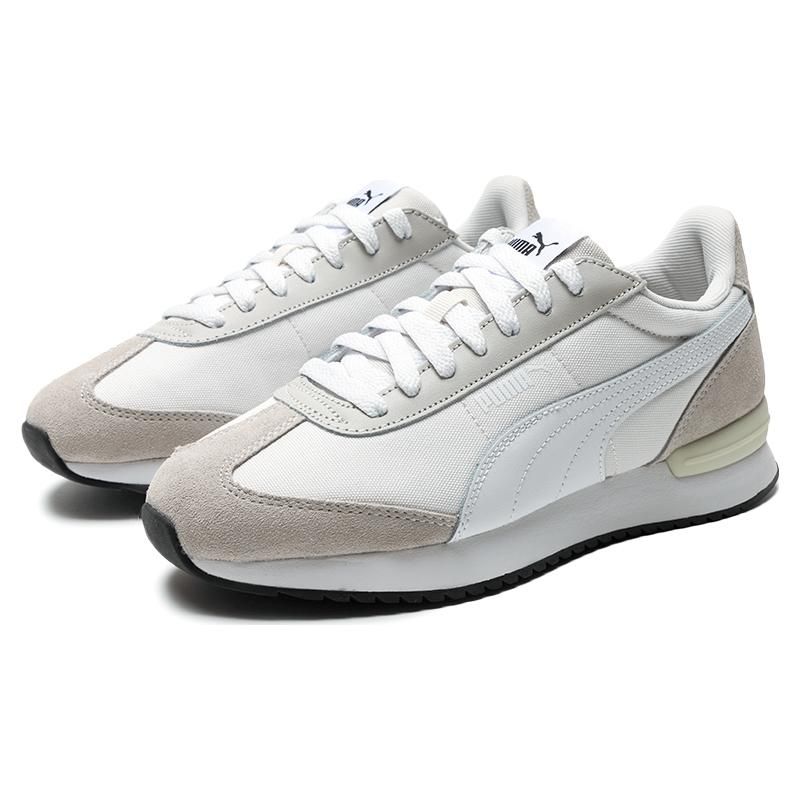 Puma R78 Нейлон Удобные Амортизирующие Износостойкие Дышащие Легкие Кроссовки с низким верхом для бега Унисекс кроссовки Серо-белые 397149-02