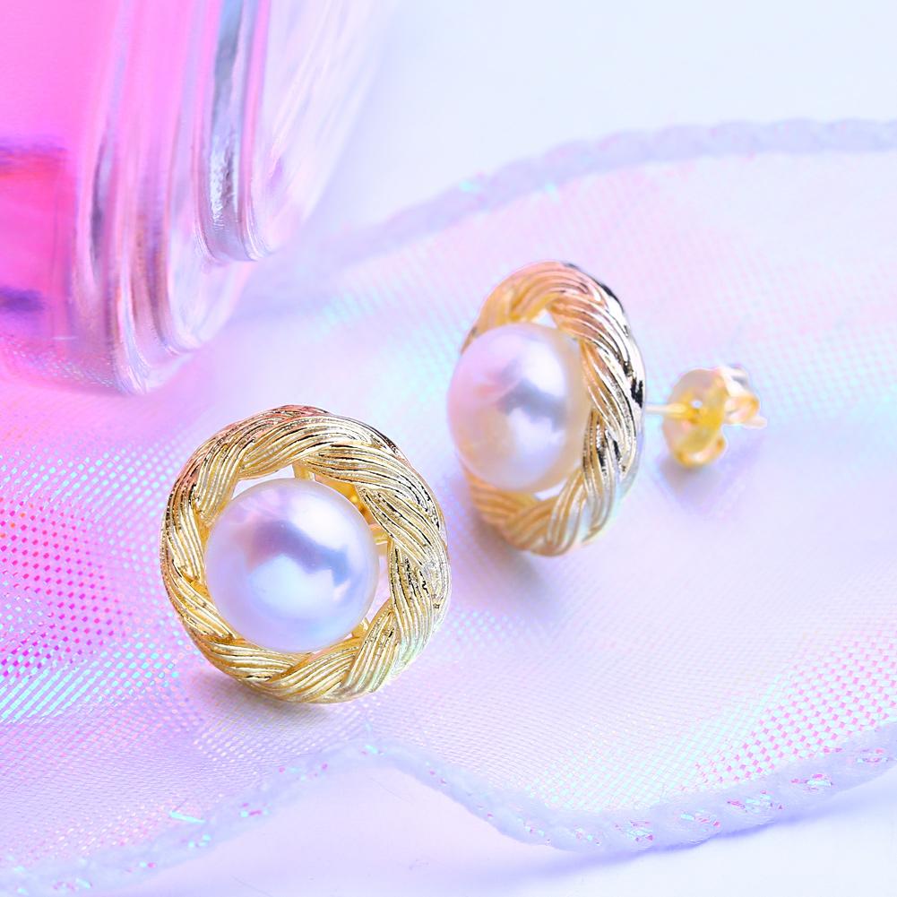 LSOOYH серьги с натуральным пресноводным жемчугом для женщин, модные серьги-гвоздики с жемчугом и кубическим цирконием