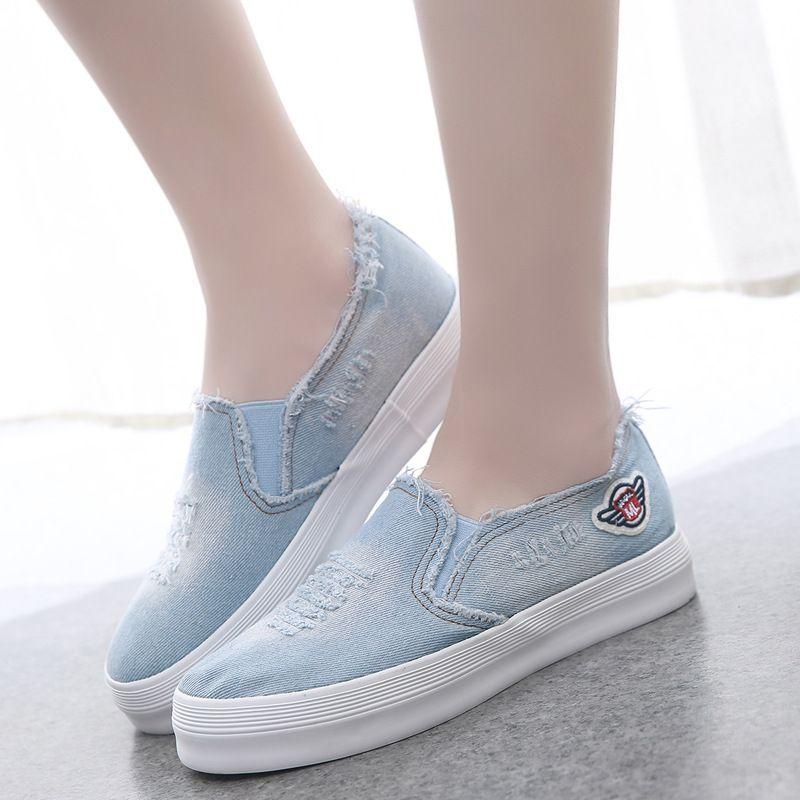 Flat Women Footwear Slip On Denim Ladies Shoes Comfortable and Elegant Sale 39 Summer 2024 Walking New Arrival Designer Loafers
