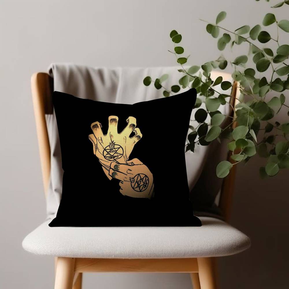 Fullmetal Alchemist Anime Pillow Case Plush Fabric Soft Double Sided Print Sofa Cushion Cover Throw Pillow Covers