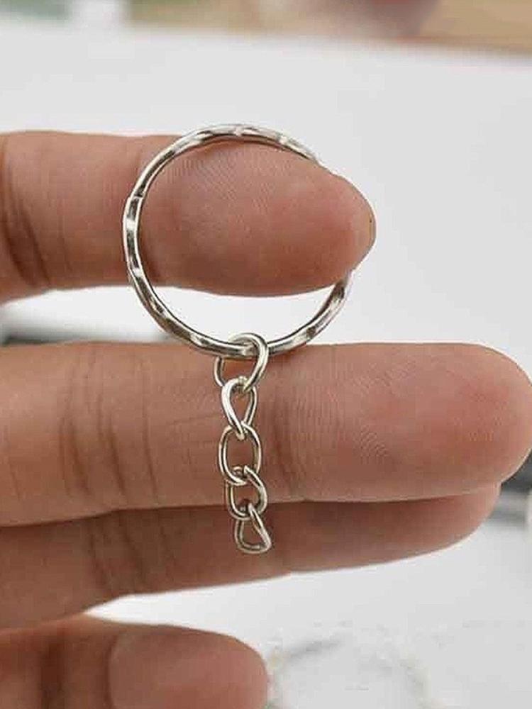 1 Piece New Key Ring Nickel Plated Embossed Keychain Diy Pendant Accessories for Women