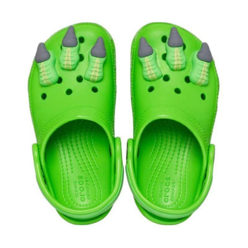 Crocs Классические клоги Дышащие, удобные и повседневные нескользящие и пинающиеся детские сандалии пластилинового зеленого цвета детская модель