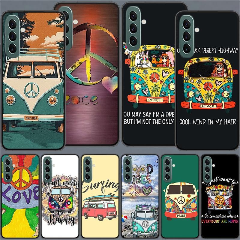 Hippie Peace Bus and Sunflower Phone Case for Samsung A54 A14 A24 A34 A17 A37 A57 A55 A35 A25 A15 A07 A05S A04S A12 A22 A32 A52S