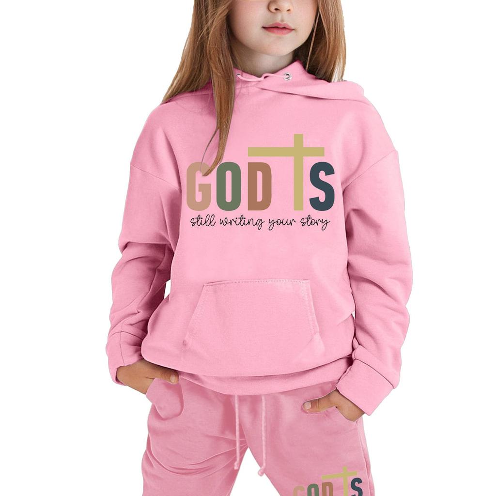 Мальчики Девочки Спортивный костюм Одежда Толстовка с капюшоном Беговые штаны Спортивные костюмы Комплект Модный наряд