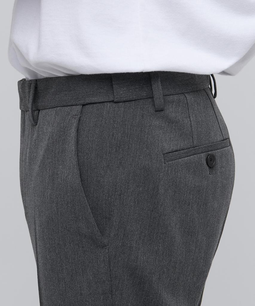 MUSINSA STANDARD Semi-Wide Slit Hidden Banding Slacks [Medium Gray]